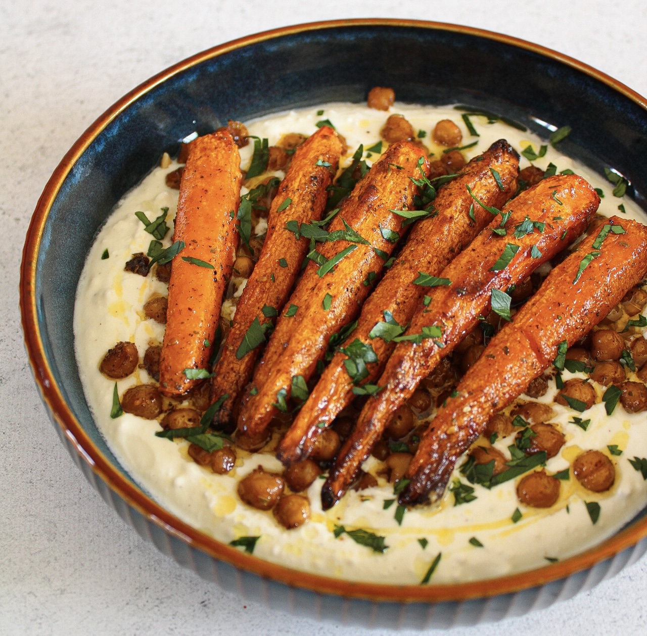 Carottes pois chiches crème de feta