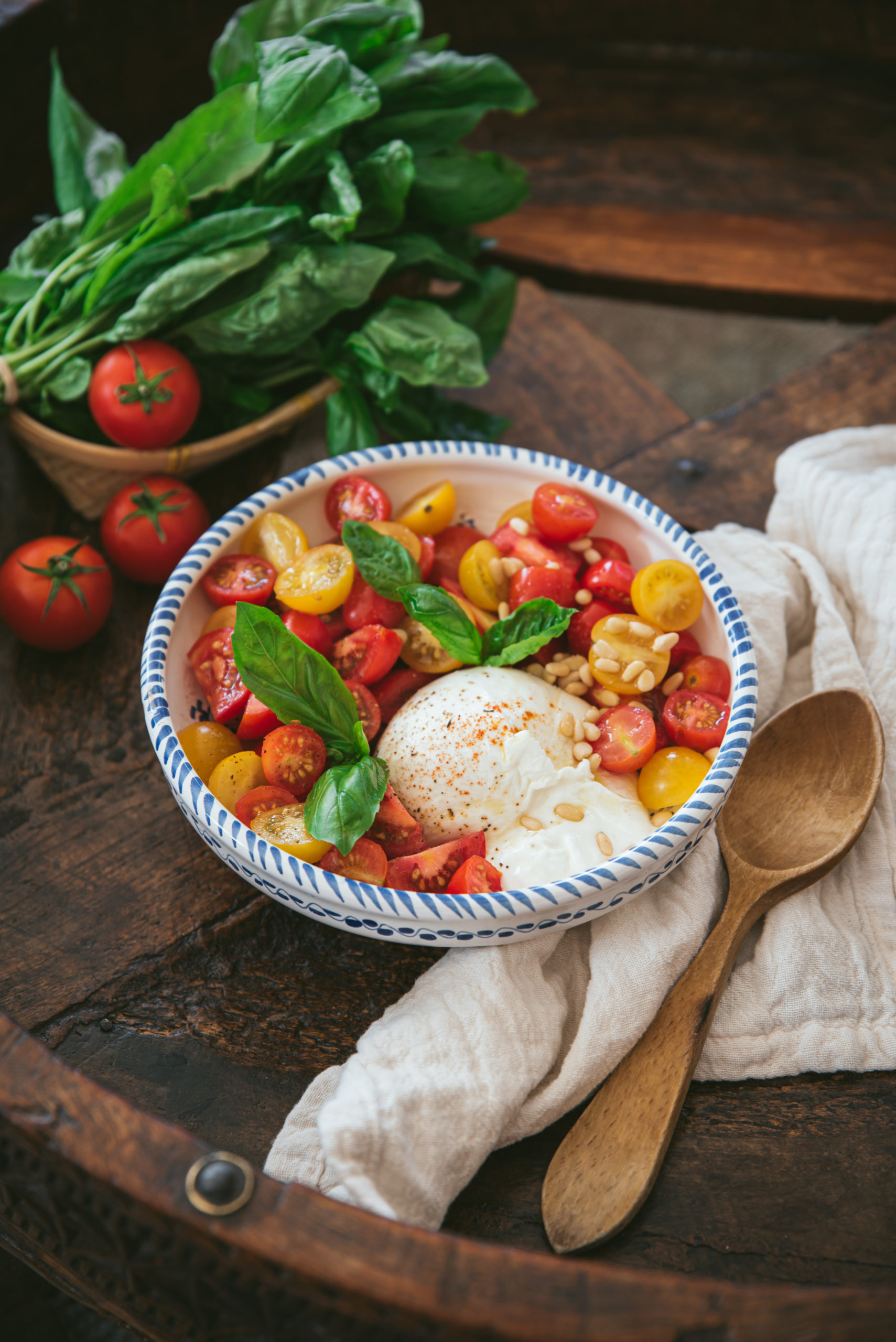 Salade de tomate, mozzarella et burrata